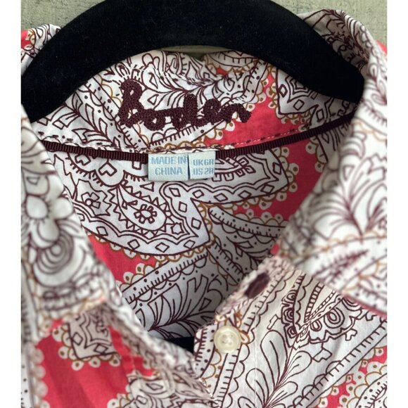 Boden Red Paisley Print Button Down Shirt Size 2R - Picture 2 of 8